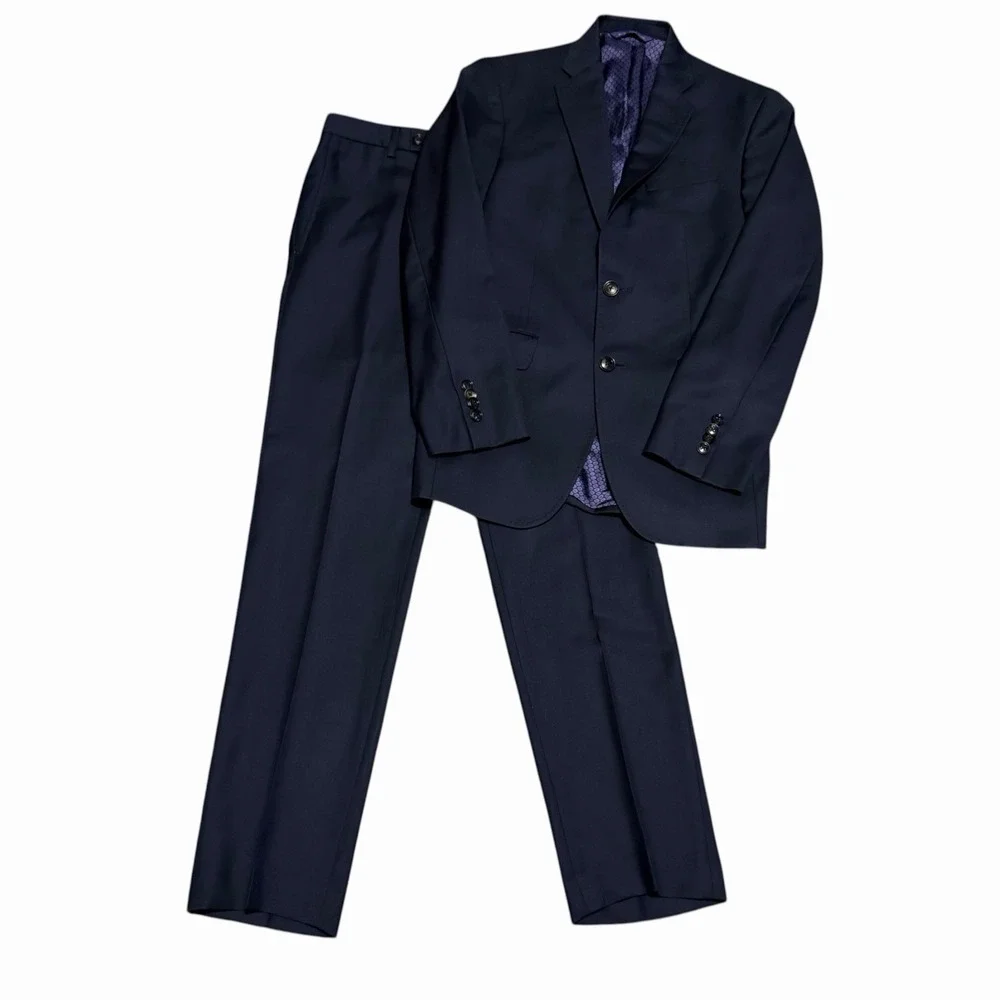 Ted Baker Endurance Jones CT 2 Piece Wool Suit Navy Blue Men's 36S Pants 29 x 30